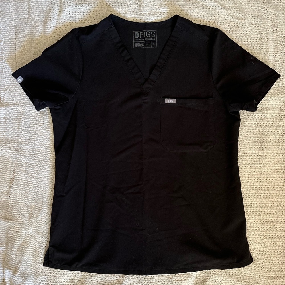 Figs Catarina Scrub Top Size Medium - Black